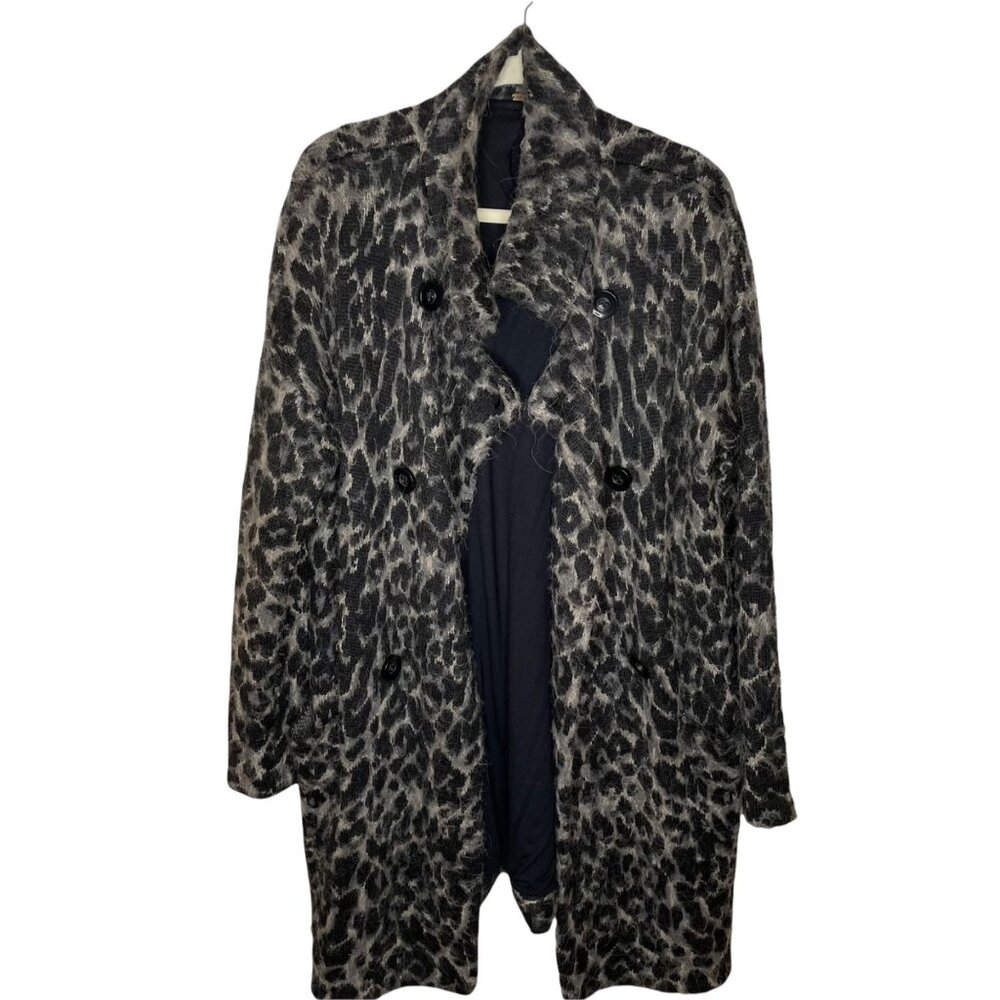 Free People Wild Thing Leopard Print Sweater Coat, XS